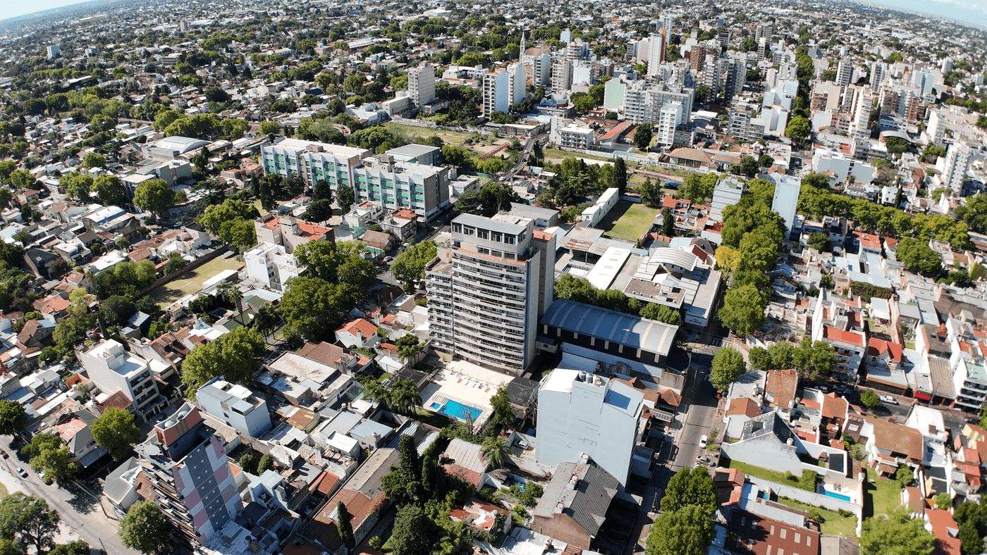 Vista aérea de un barrio
